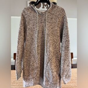 Gray Hooded Tunic Sweatshirt